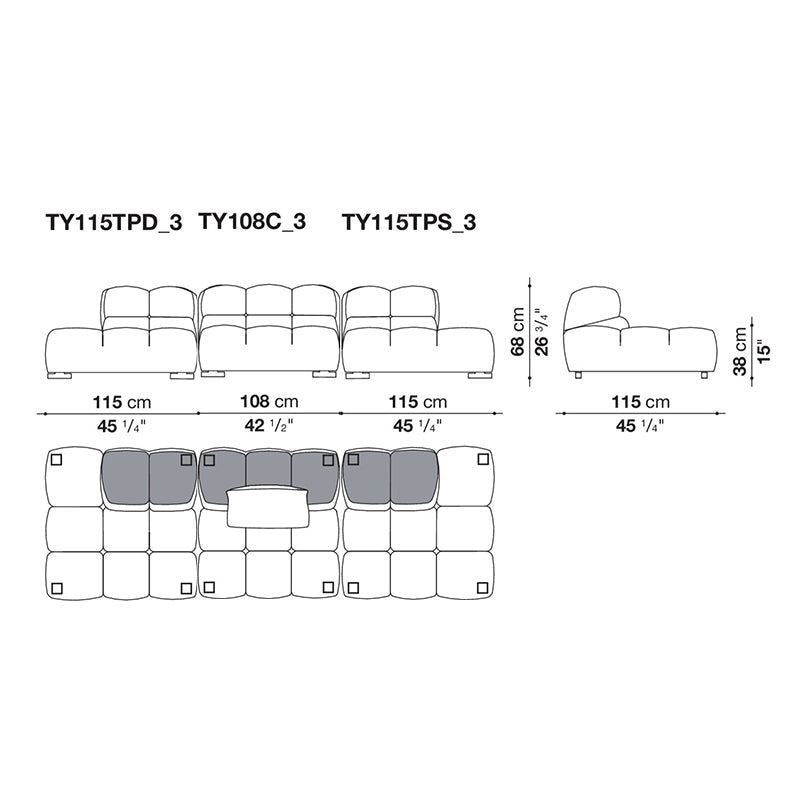 B&B Italia Tufty-Time 20 Modular Sofa Composition A