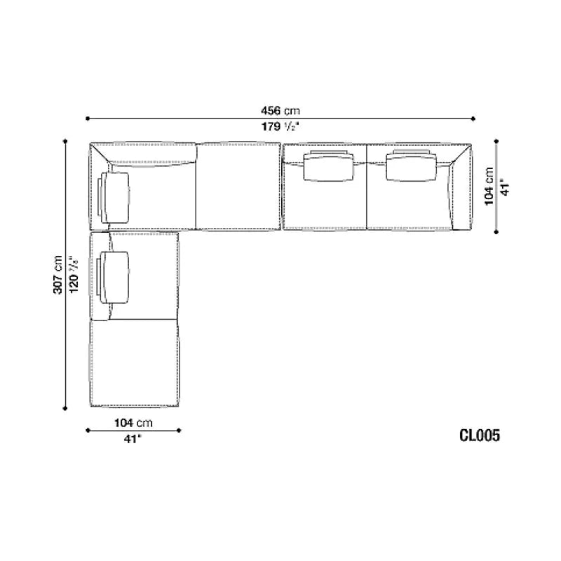 B&B Italia Michel Club Large Modular Sofa Configuration CL005