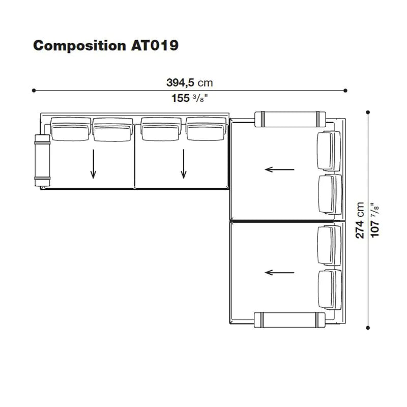 B&B Italia Atoll Modular Sofa Composition AT019